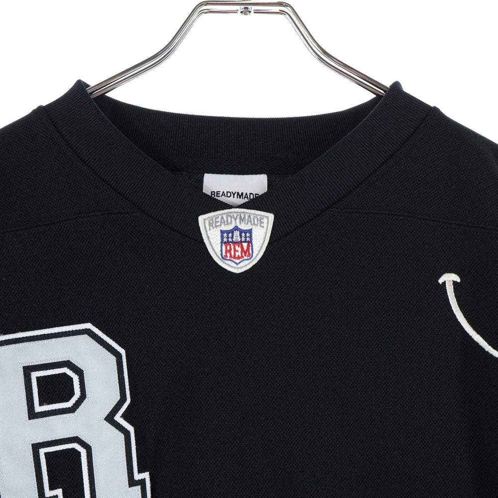 READY MADE(レディメイド) 23SS GAME SHIRT SMILE スマイル刺繍 長袖ゲームシャツ ブラック RE-P0-BK-00-00-249