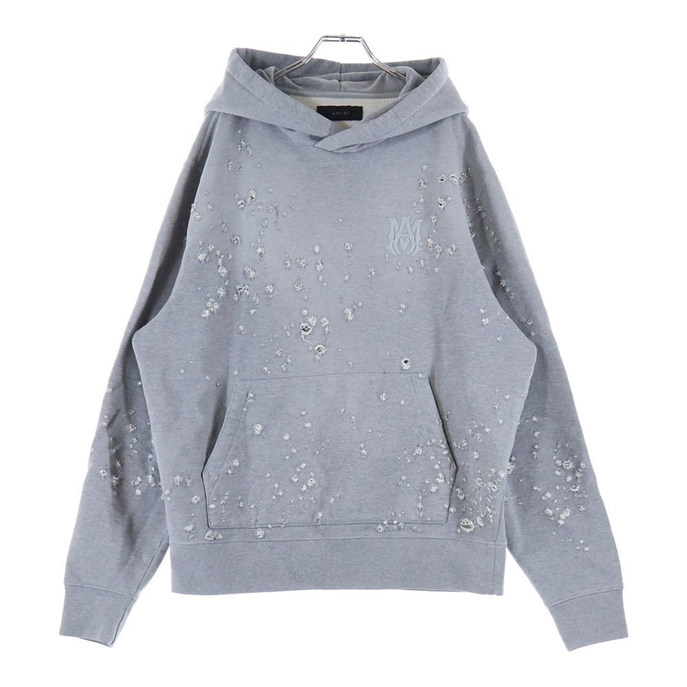 AMIRI(アミリ) MA Shotgun デストロイド プルオーバーパーカー グレー