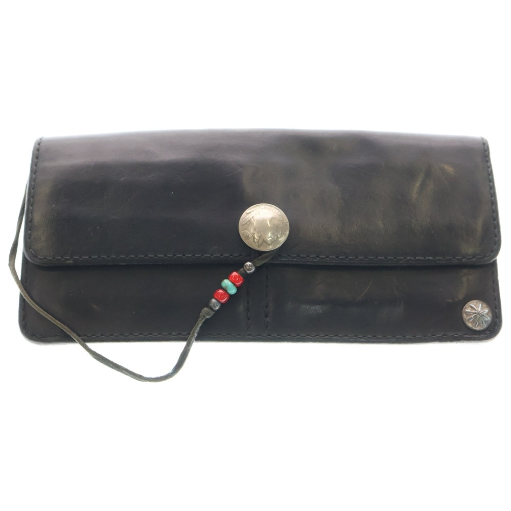 WING ROCK(ウィングロック) コンチョ付き 長財布 ウォレット ブラック WING ROCK(ウィングロック) コンチョ付き 長財布 ウォレット ブラック