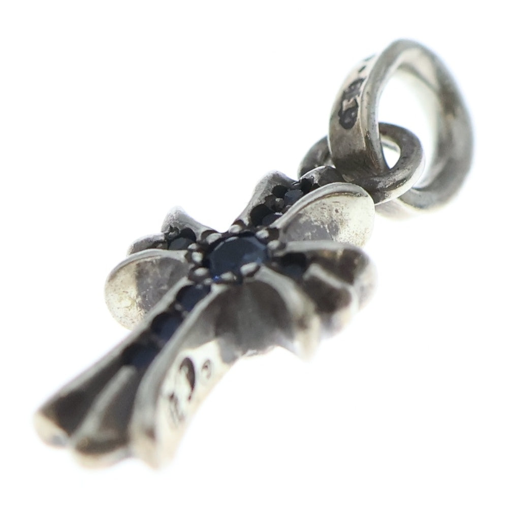 CHROME HEARTS(クロムハーツ) CRS BBYFAT P SAP ベイビーファットクロス PAVEサファイア ペンダントトップ シルバー BCA236