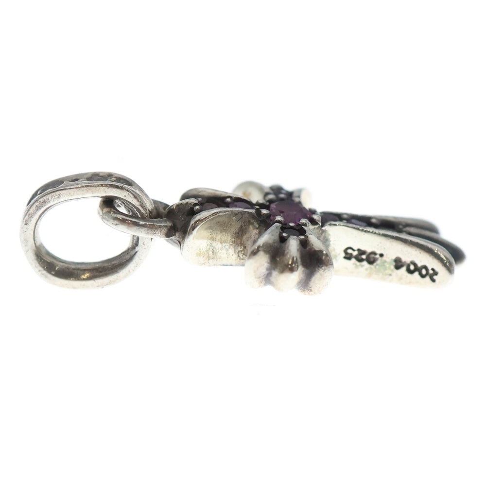 CHROME HEARTS(クロムハーツ) CRS BBYFAT P SAP ベイビーファットクロス PAVEピンクサファイア ペンダントトップ シルバー