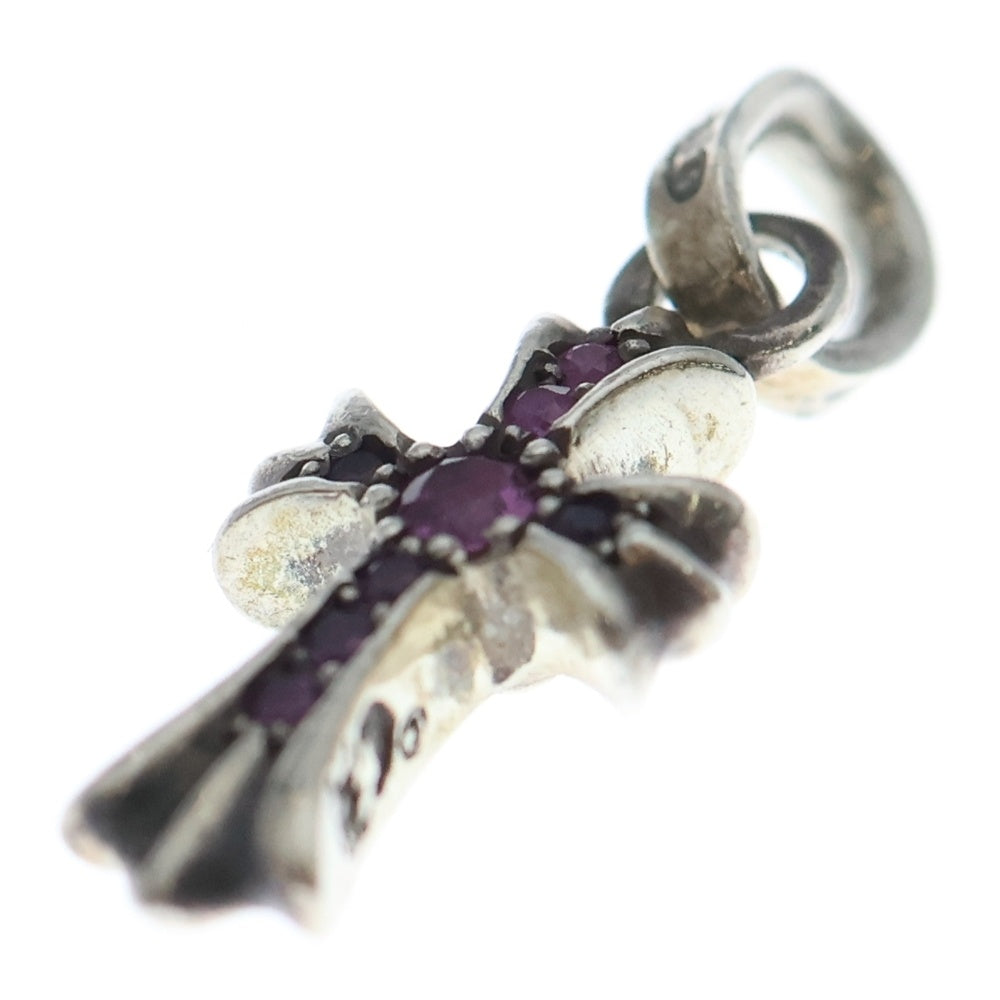 CHROME HEARTS(クロムハーツ) CRS BBYFAT P SAP ベイビーファットクロス PAVEピンクサファイア ペンダントトップ シルバー