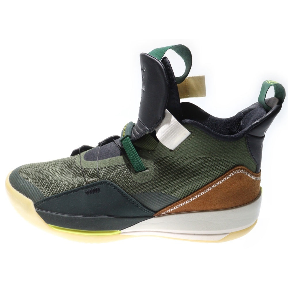 NIKE(ナイキ) ×Travis Scott AIR JORDAN 33 トラヴィススコット エアジョーダン33 ハイカットスニーカー カーキ US10.5/28.5cm CD5965-300