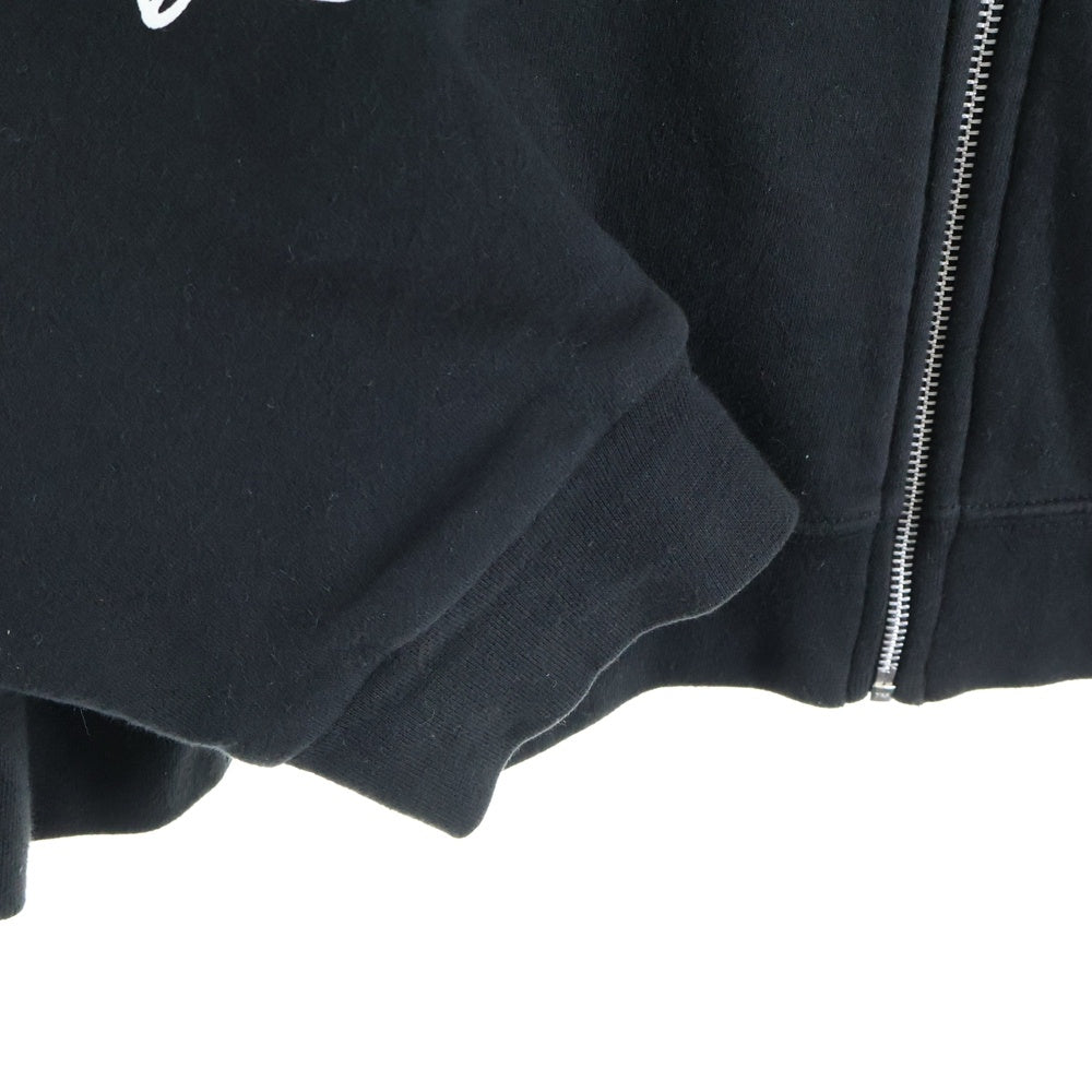 CHROME HEARTS(クロムハーツ) THRML HD ZIP 裏地サーマルジップ 袖フローラルバック ホースシュープ ジップパーカー ブラック