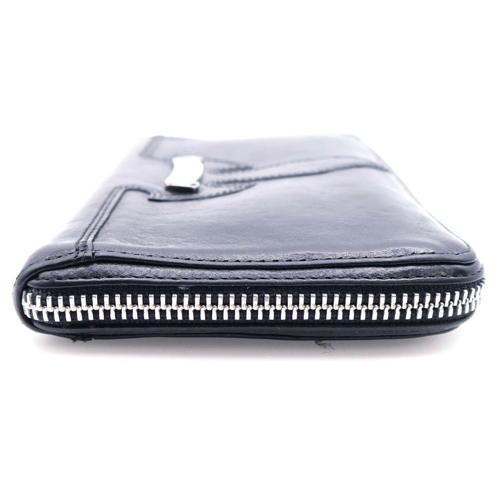 CHROME HEARTS(クロムハーツ) REC F ZIP ダブル フレアニー ラウンドジップ レザー ロングウォレット ブラック