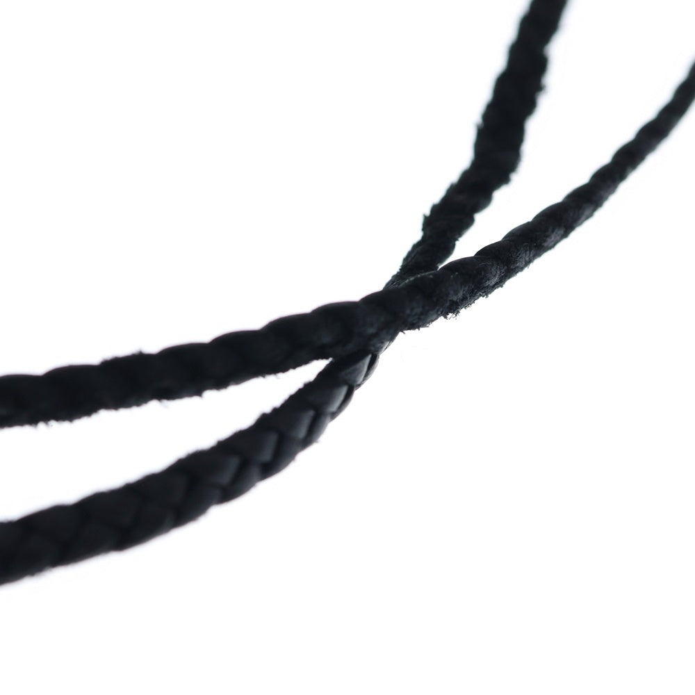 CHROME HEARTS(クロムハーツ) CH CRS SML CL スモールCHクロス クリンプト レザーブレイド ネックレス シルバー/ブラック BCA217