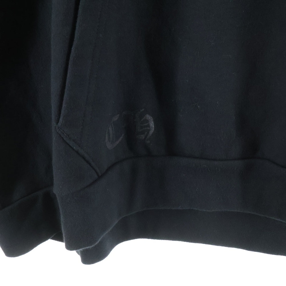 CHROME HEARTS(クロムハーツ) Yellow Sleeve Logo Pullover Hoodie オンライン限定 イエロースリーブ グリッターロゴ プルオーバーフーディ パーカー ブラック/イエロー