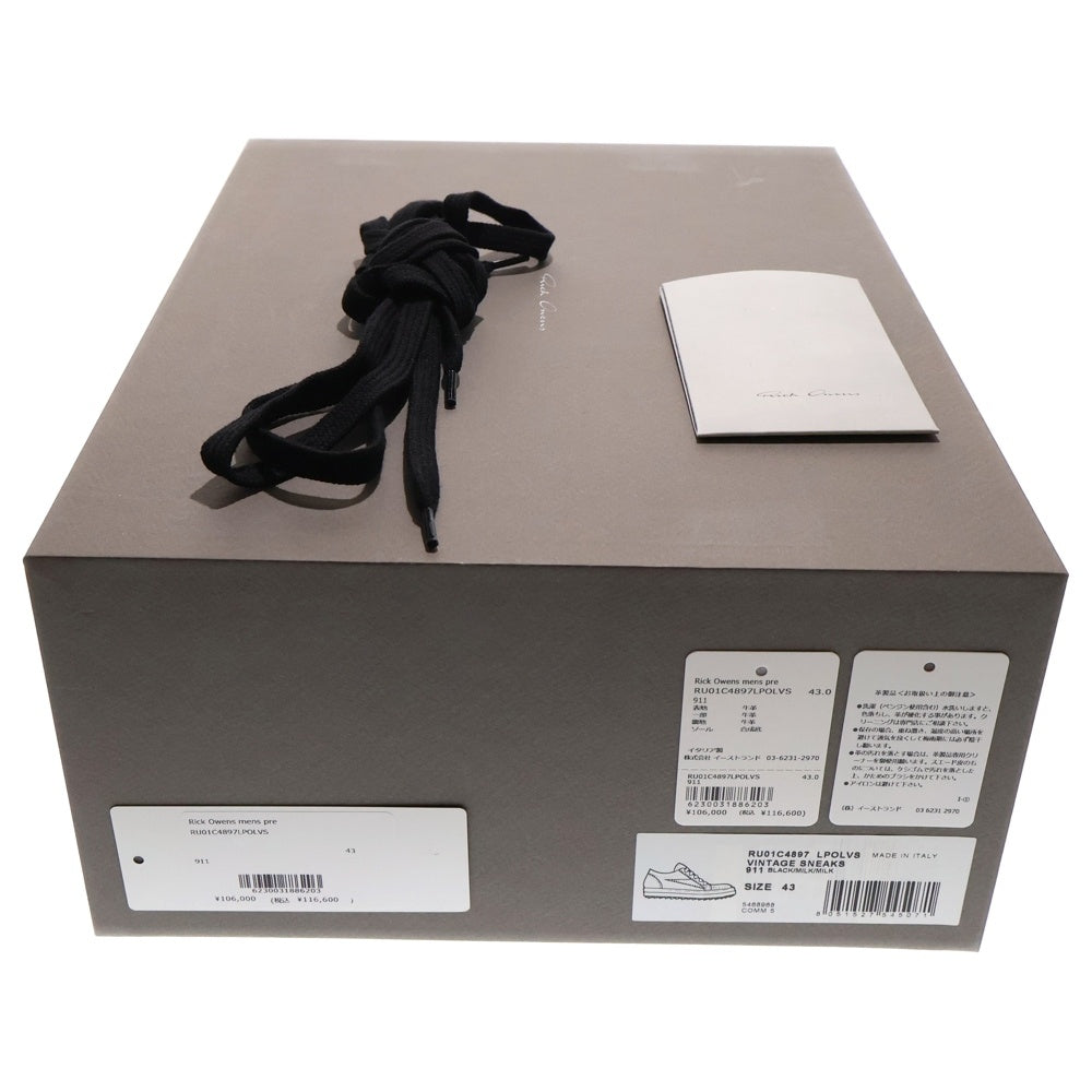 Rick Owens(リックオウエンス) VINTAGE SNEAKS RU01C4897LPOLVS ヴィンテージスニーカー ブラック/ホワイト