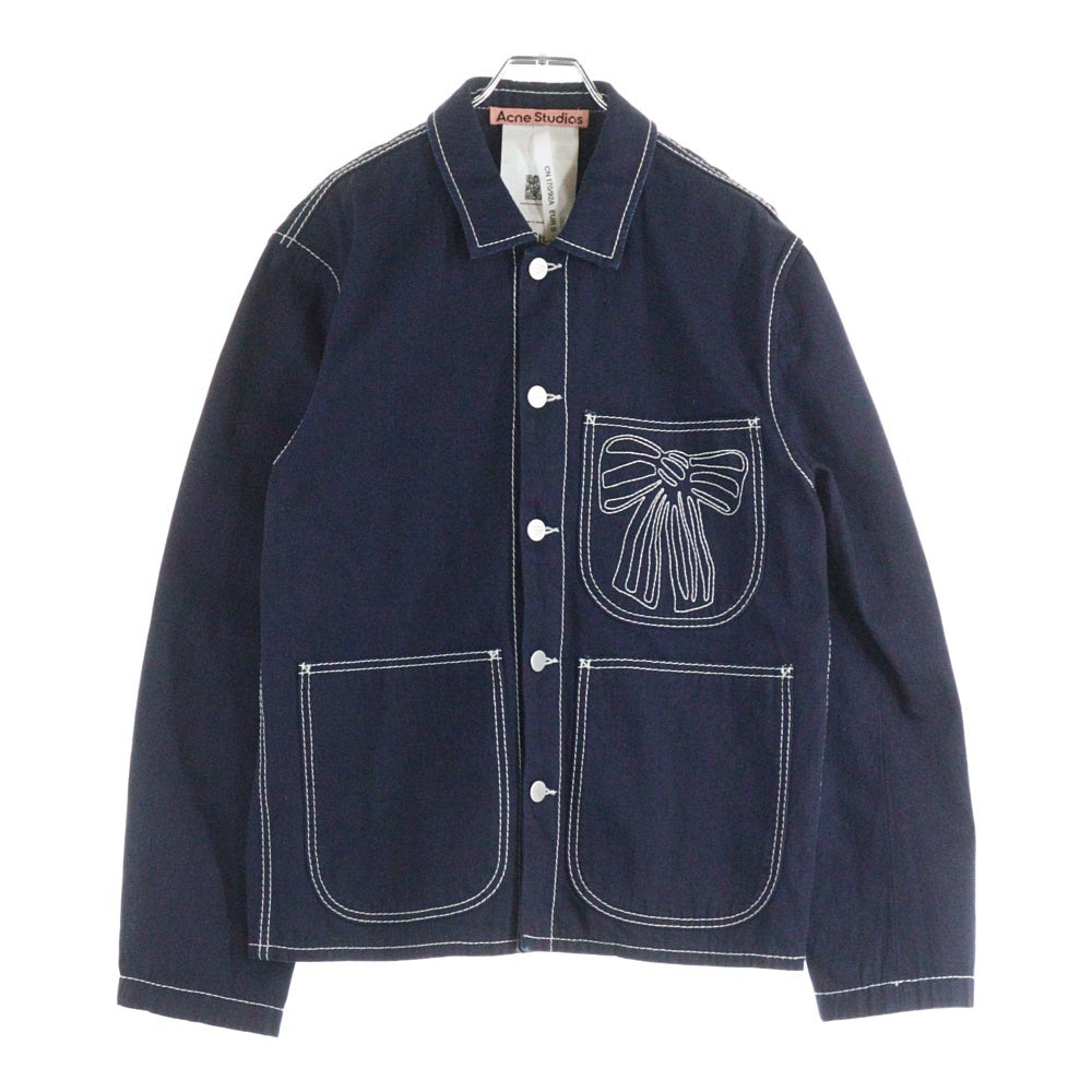 Acne Studios(アクネ ストゥディオズ) 25AW DENIM JACKET ポケット刺繍 デニムジャケット インディゴブルー FN-UX-OUTW000087