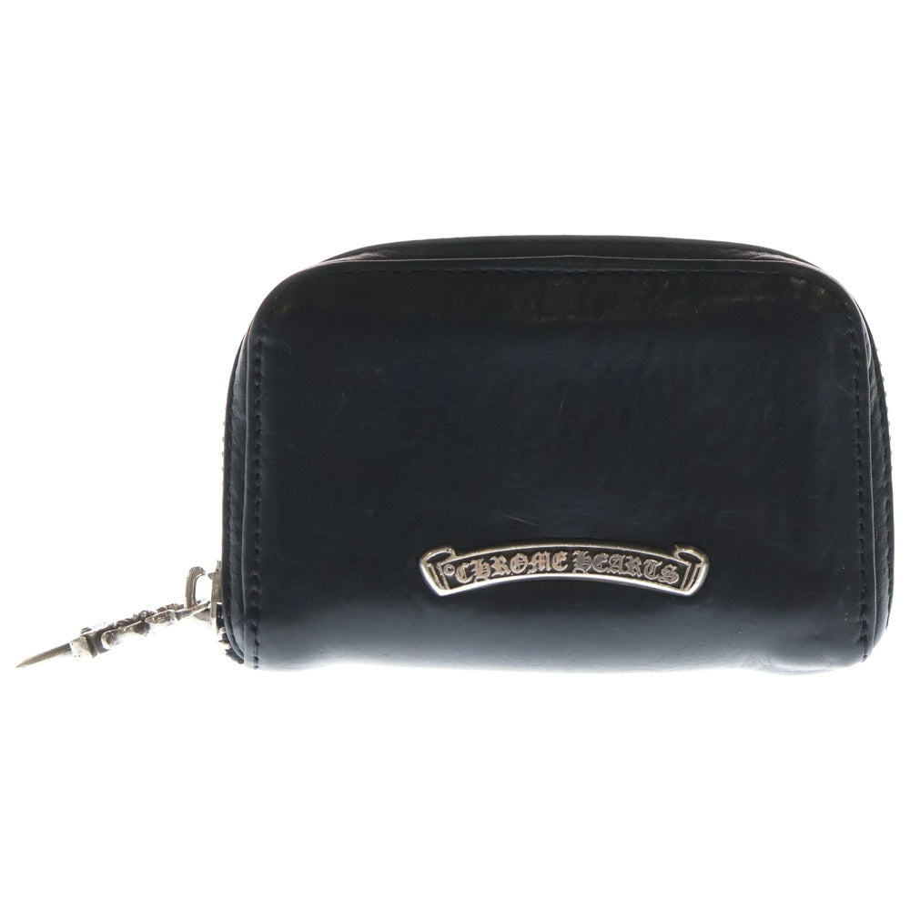 CHROME HEARTS(クロムハーツ) COIN CASE ダガーラウンドジップレザーコインケース 財布 ブラック