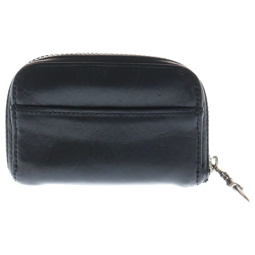 CHROME HEARTS(クロムハーツ) COIN CASE ダガーラウンドジップレザーコインケース 財布 ブラック