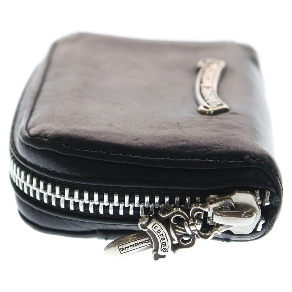CHROME HEARTS(クロムハーツ) COIN CASE ダガーラウンドジップレザーコインケース 財布 ブラック