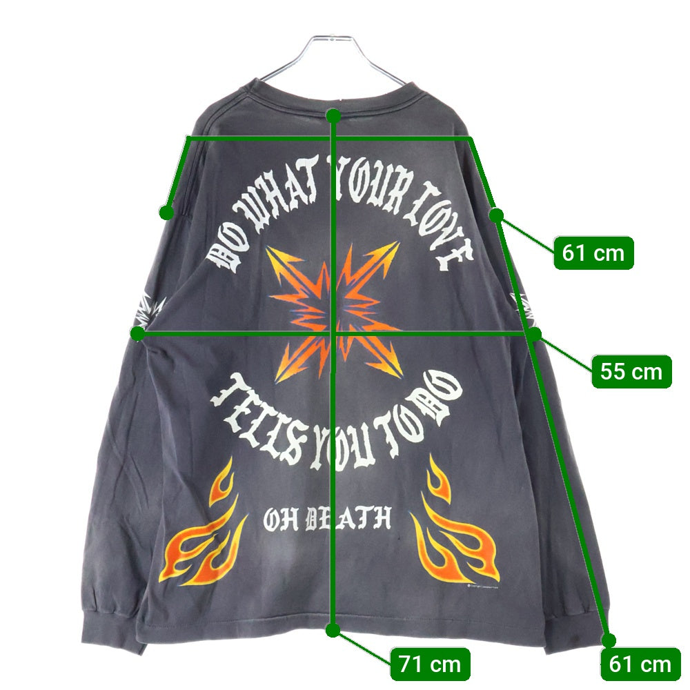 SAINT MICHAEL(セントマイケル) 24SS L/S TEE ヴィンテージ加工 ロングスリーブTシャツ 長袖Tシャツ グレー SM-YS8-0000-015