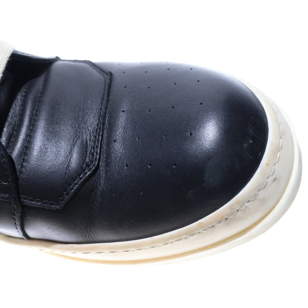 Rick Owens(リックオウエンス) GEOBASKET ジオバスケット サイドジップ レザー ハイカットスニーカー ブラック/ホワイト