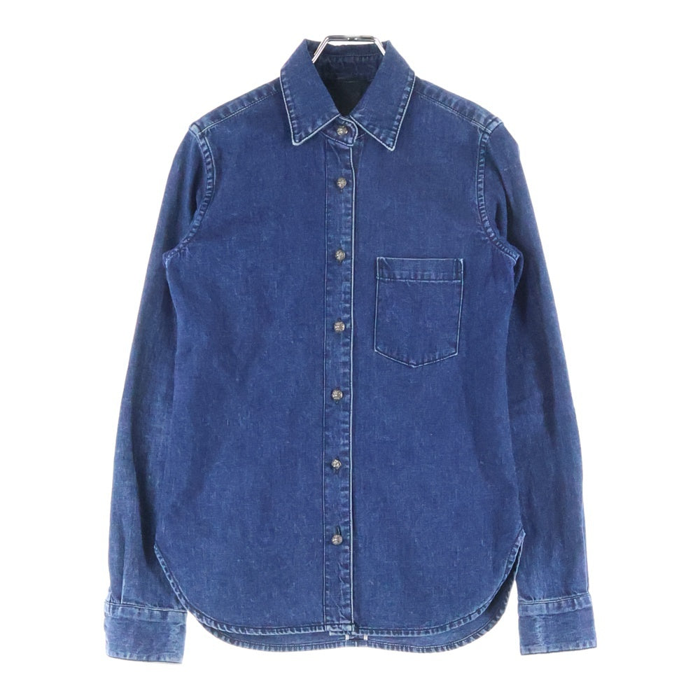 CHROME HEARTS(クロムハーツ) LOOSEENDS LS ルーズエンド 袖クロスパッチ クロスボールボタン デニム長袖シャツ インディゴ