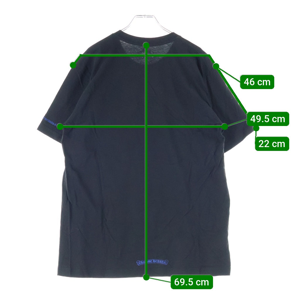 CHROME HEARTS(クロムハーツ) NECK LOGO S/S TEE ネック ロゴプリントTシャツ 半袖カットソー ブラック/ブルー