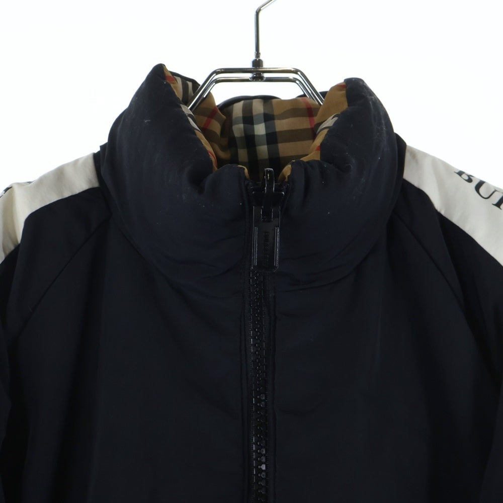 BURBERRY(バーバリー) リバーシブル ノバチェック ロゴ ダウンジャケット ブラック/ベージュ 8003235