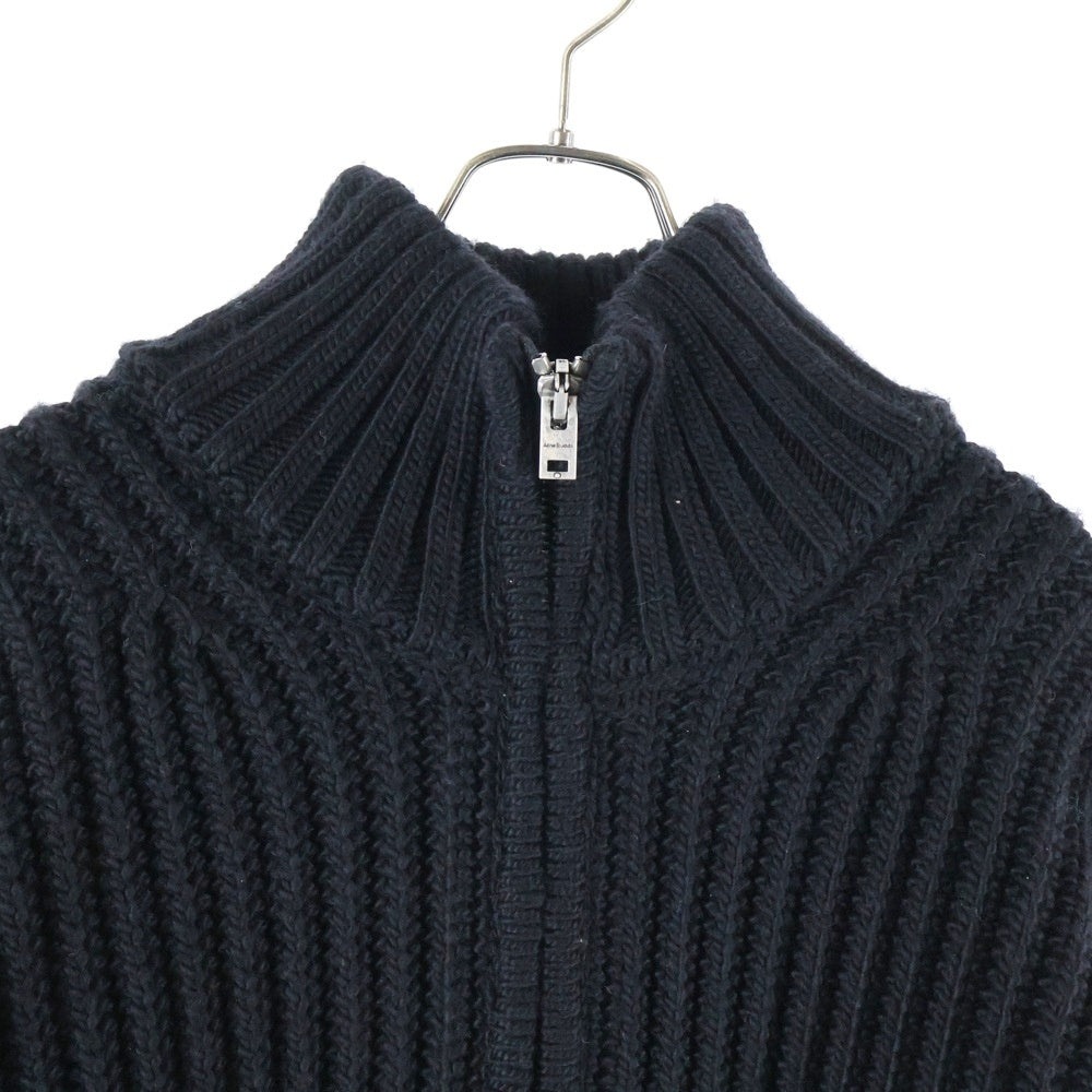 Acne Studios(アクネ ストゥディオズ) バックブランドロゴ刺繍 ドライバーズニット ブラック