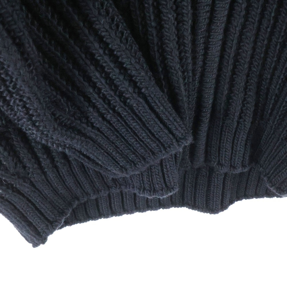 Acne Studios(アクネ ストゥディオズ) バックブランドロゴ刺繍 ドライバーズニット ブラック