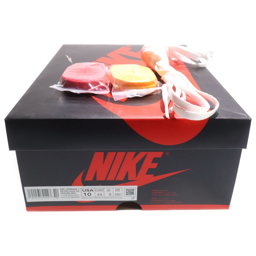 NIKE(ナイキ) AIR JORDAN 1 RETRO HIGH OG LIGHT FUSION RED エアジョーダン1 レトロ ライトフュージョン レッド ハイカットスニーカー US10/28cm 555088-603
