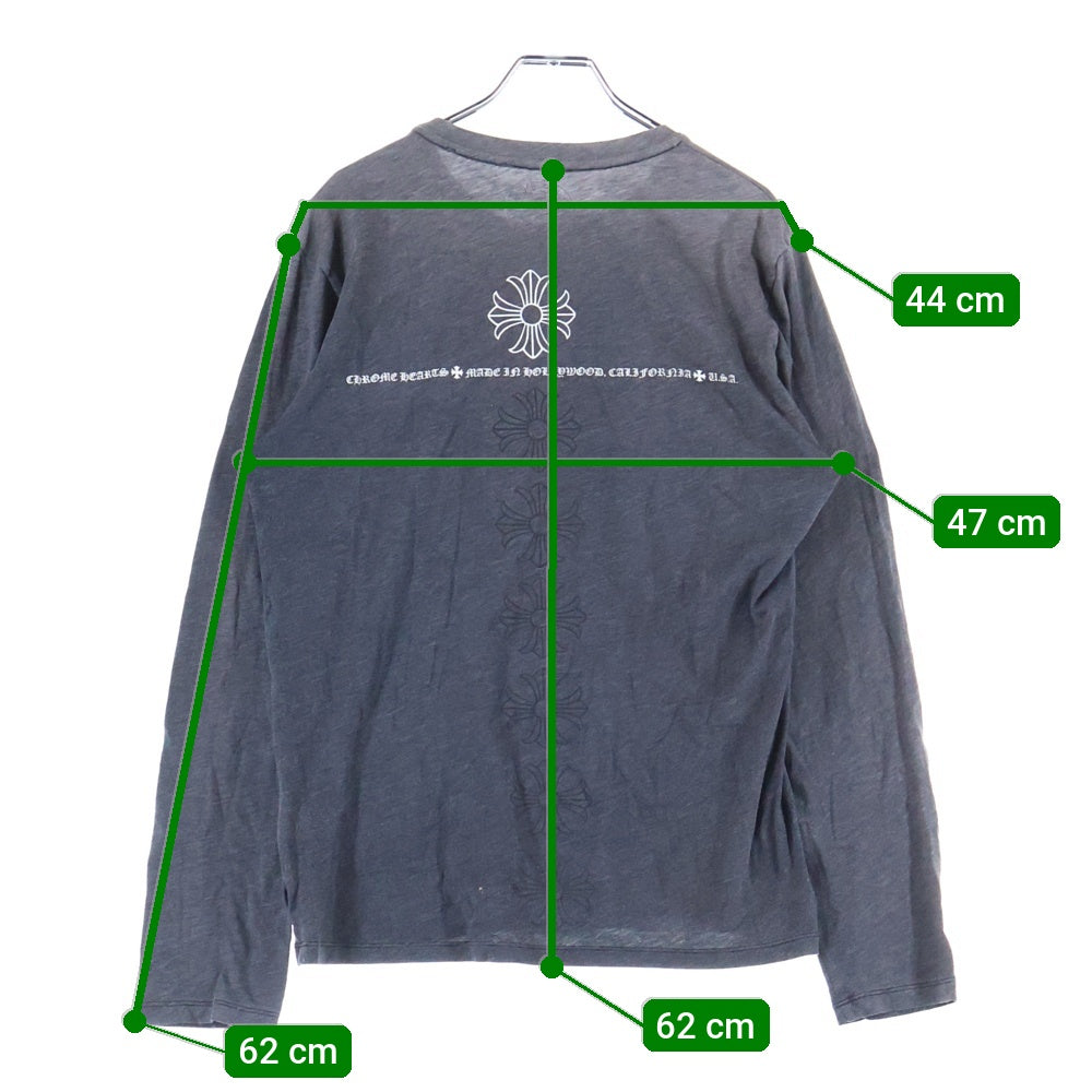 CHROME HEARTS(クロムハーツ) スクロールラベル CHプラスプリント 長袖Tシャツ グレー