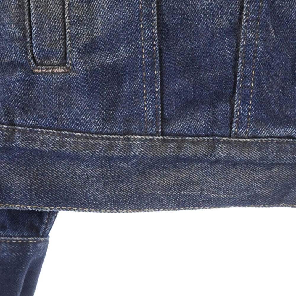 Acne Studios(アクネ ストゥディオズ) レザー切り替え オーバーサイズ デニムジャケット インディゴ FN-UK-OUTW000058