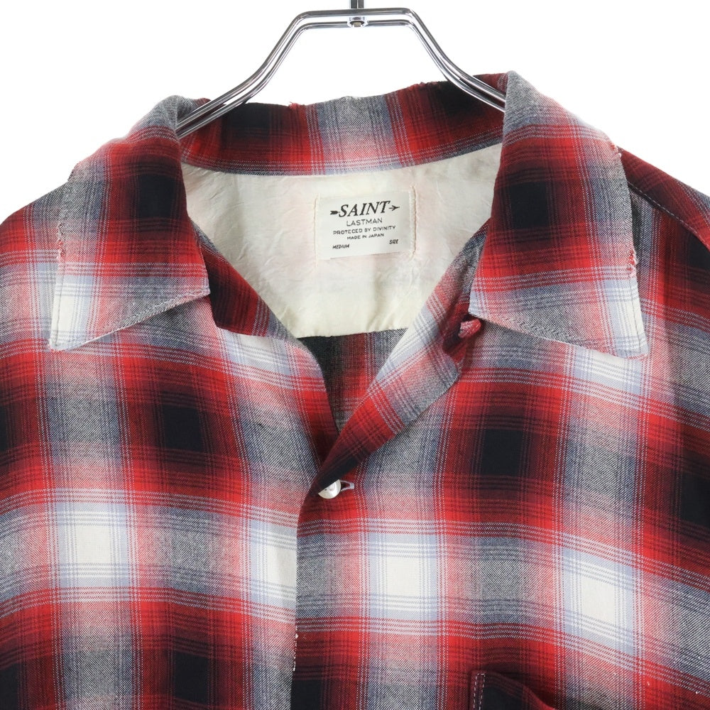 SAINT MICHAEL(セントマイケル) LM_CHECK SHIRT 長袖チェックシャツ レッド SM-HR8-0000-C30