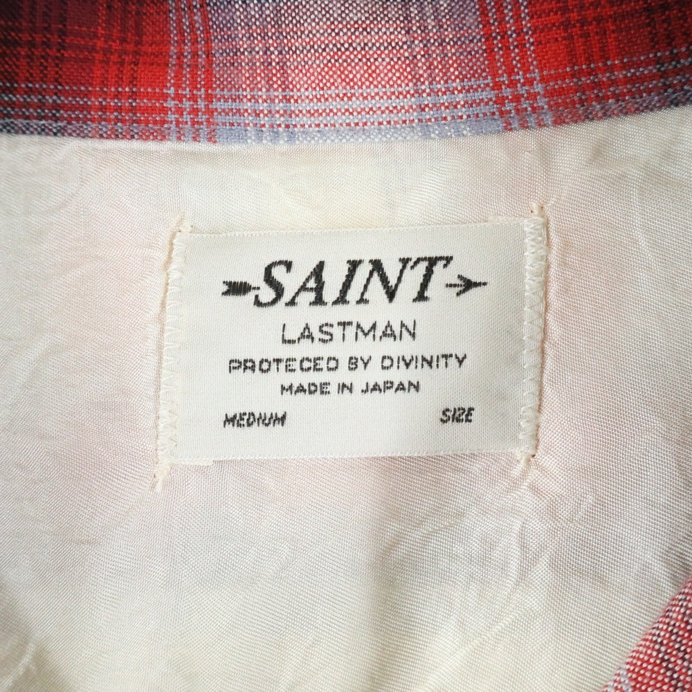SAINT MICHAEL(セントマイケル) LM_CHECK SHIRT 長袖チェックシャツ レッド SM-HR8-0000-C30