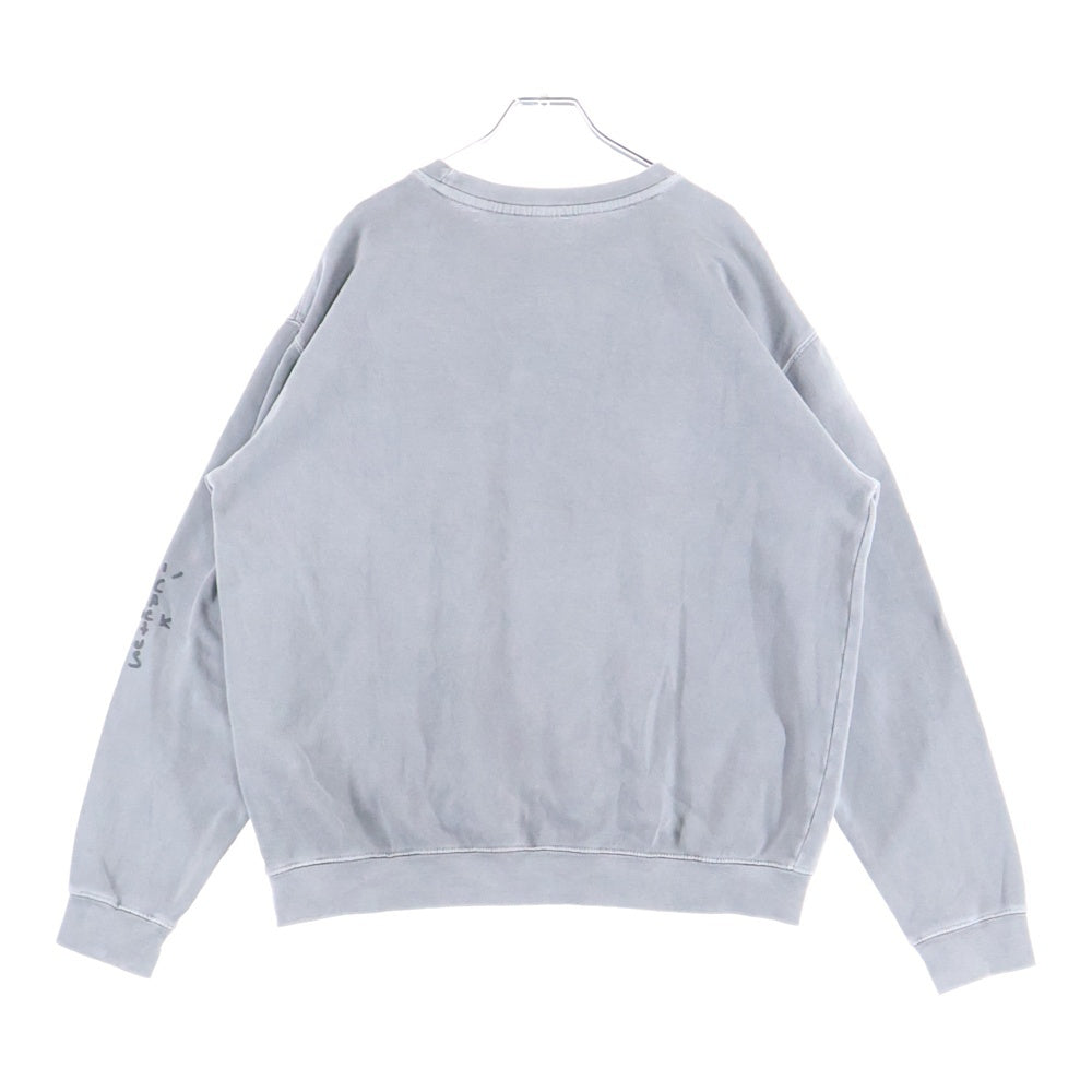 TRAVIS SCOTT(トラヴィススコット) Cactus Jack PS Classic Crewneck カクタスジャック プレイステーション ロゴワッペン クルーネック コットン 長袖スウェット トレーナー グレー