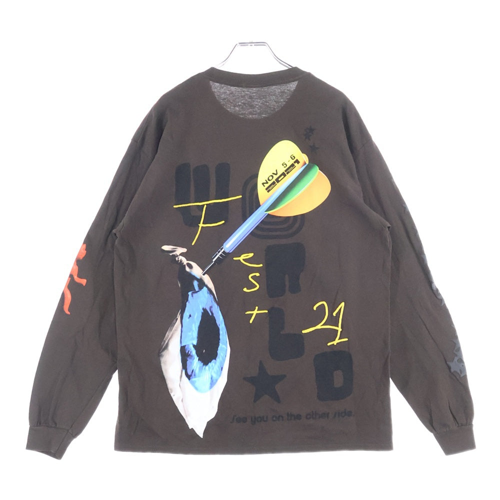 TRAVIS SCOTT(トラヴィススコット) Cactus Jack Otherside Long-Sleeve T-shirt ロングスリーブカットソー ロンT ブラウン