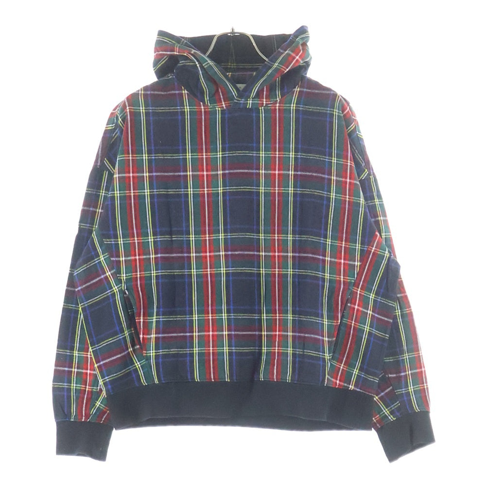 MNML(ミニマル) PLAID HOODIE タータンチェック プルオーバーパーカー ブラック/レッド/グリーン