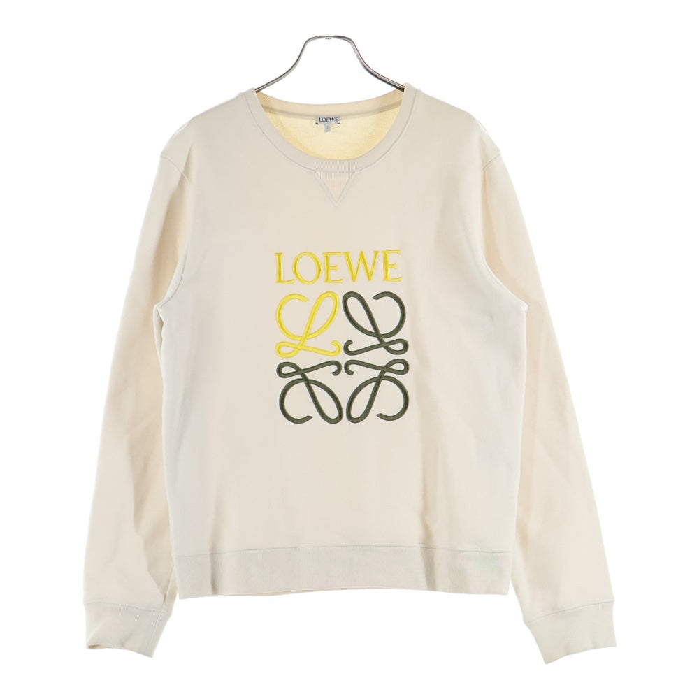 LOEWE(ロエベ) アナグラム エンブロイダリー ロゴ刺繍スウェット アイボリー