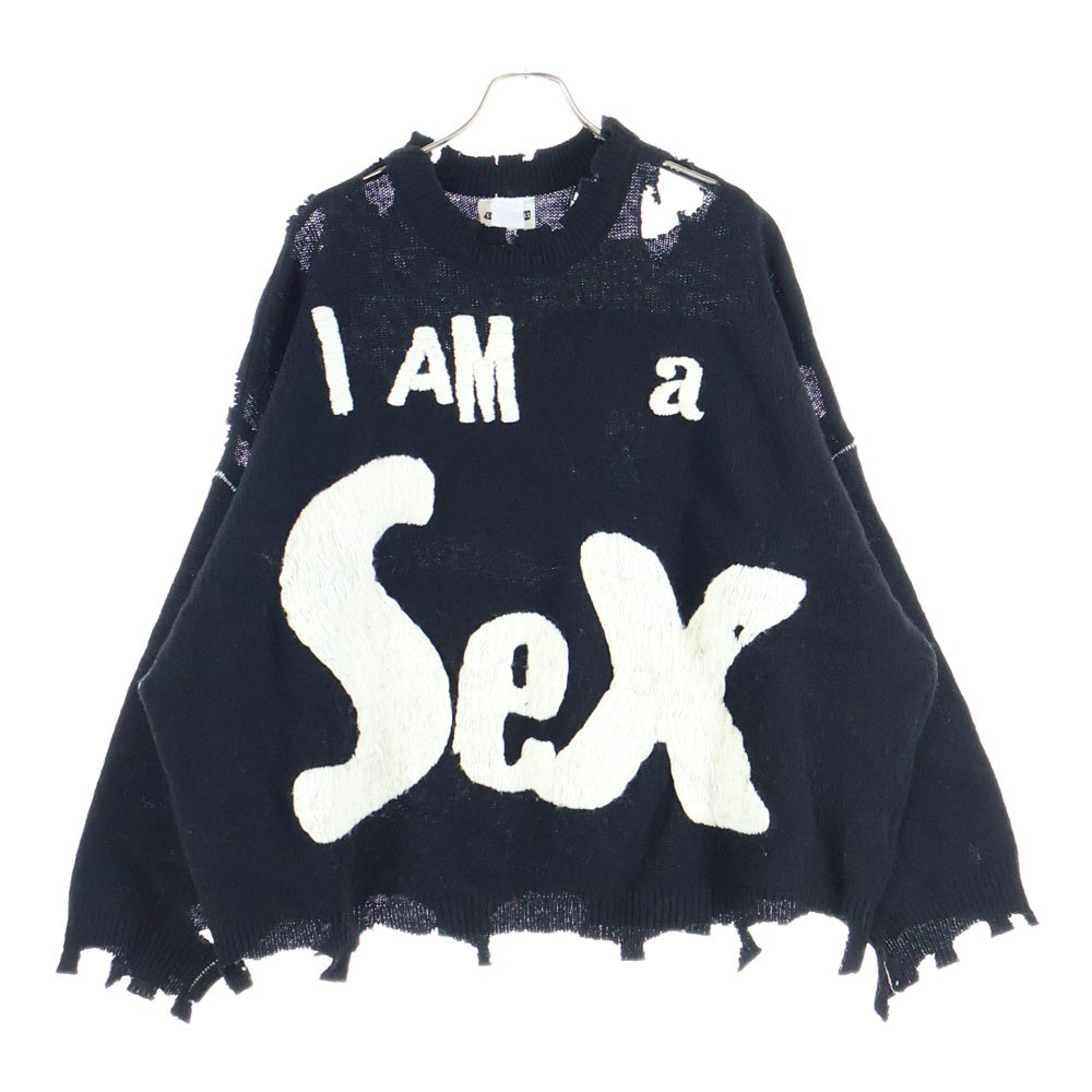 SAINT MICHAEL(セントマイケル) 24AW ×Sex Pistols SP CREW KNT I AM A セックスピストルズ クルーネック ニット セーター ブラック SM-YS1-0000-C24
