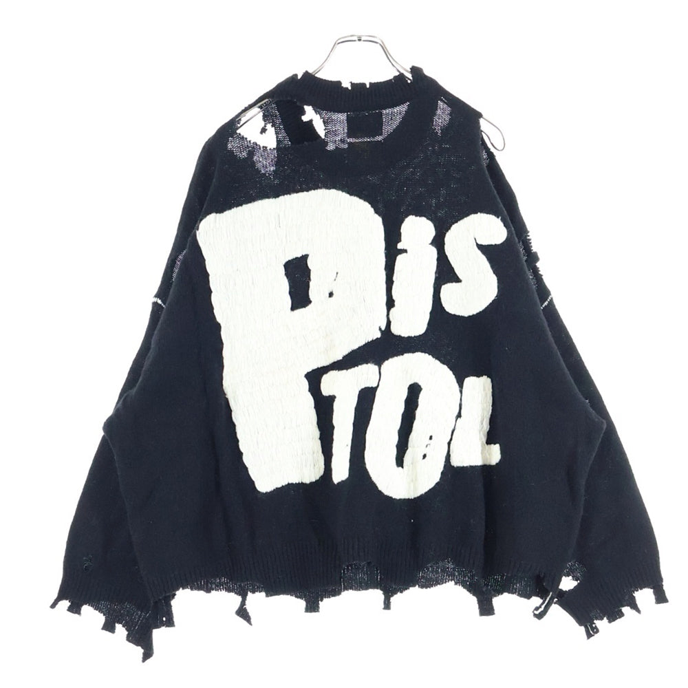 SAINT MICHAEL(セントマイケル) 24AW ×Sex Pistols SP CREW KNT I AM A セックスピストルズ クルーネック ニット セーター ブラック SM-YS1-0000-C24