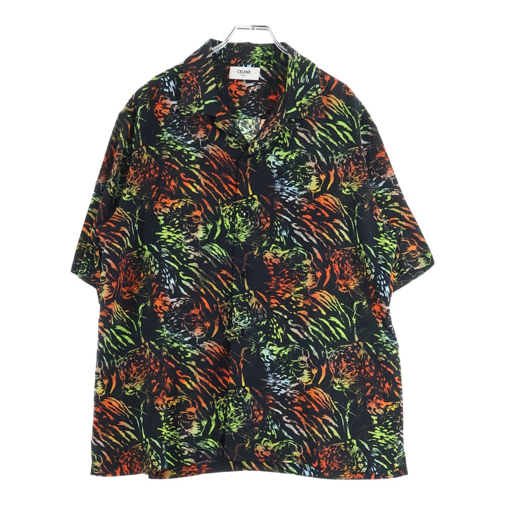セリーヌ　フィービー期　シルクチュニック　むら染めインディゴ　バルーン　M 半袖 CELINE(セリーヌ) 総柄アロハ半袖シャツ 2C946643T 38MU