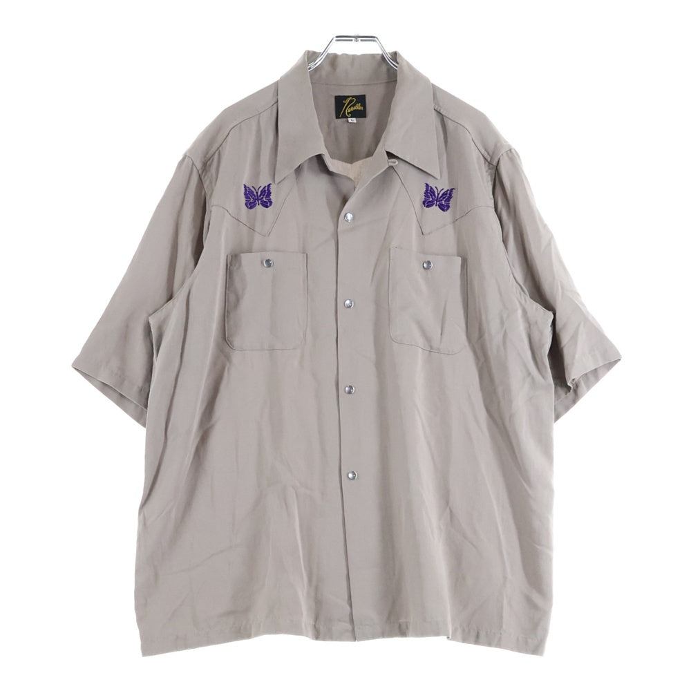 Needles(ニードルス) フロント刺繍 半袖シャツ ベージュ