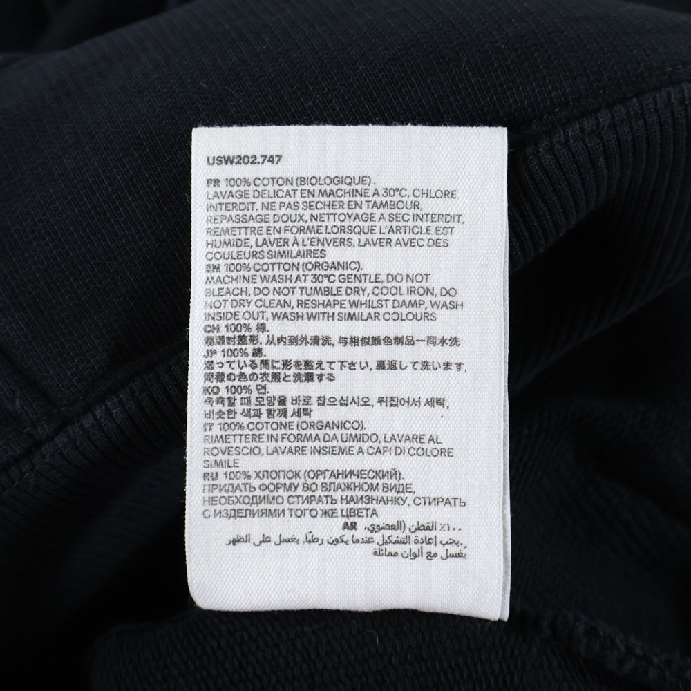 ami paris(アミパリス) フロントブランドロゴ刺繍 プルオーバーパーカー ブラック USW202.747