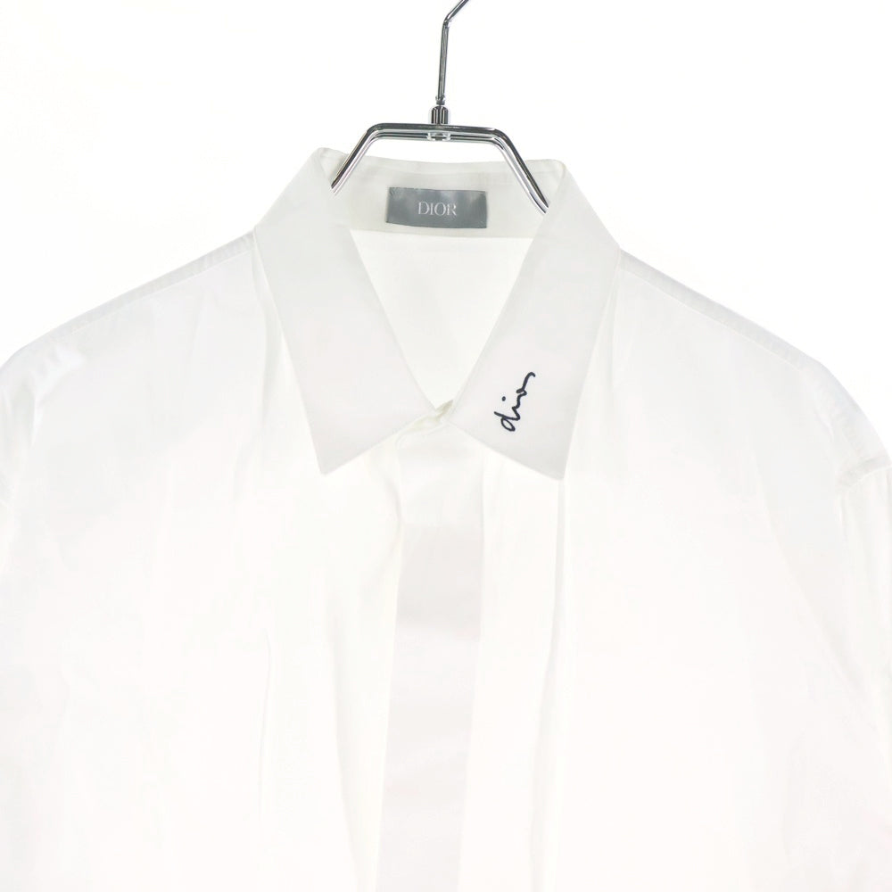 DIOR(ディオール) 18SS Long Sleeve White Shirt ロゴ刺繍 レギュラーカラー長袖シャツ 463C541W6680