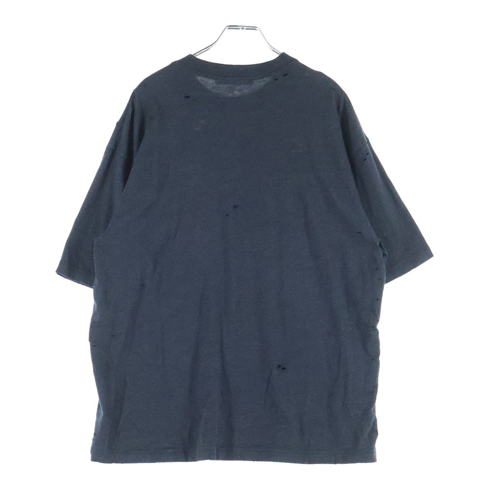 Acne Studios(アクネ ストゥディオズ) フロントロゴ ダメージ加工 半袖Tシャツ ブラック FN-UX-TSHI000079