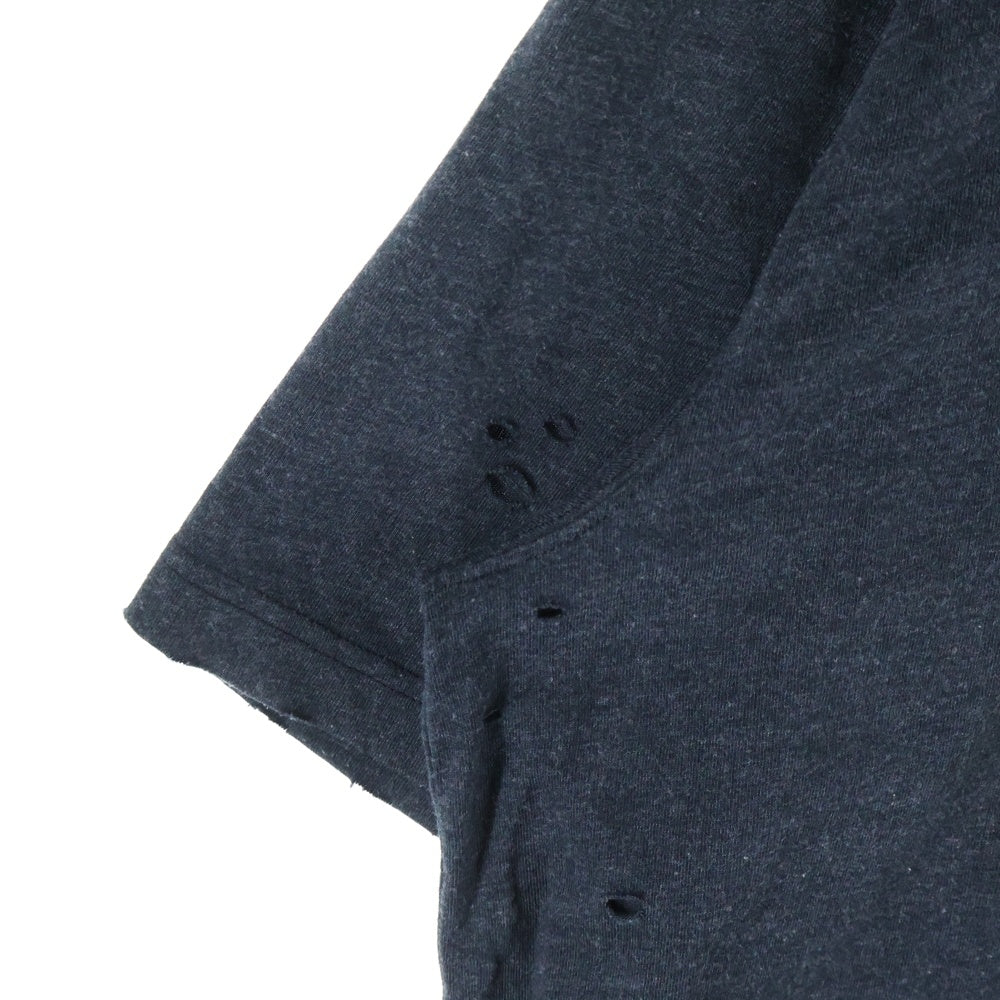 Acne Studios(アクネ ストゥディオズ) フロントロゴ ダメージ加工 半袖Tシャツ ブラック FN-UX-TSHI000079