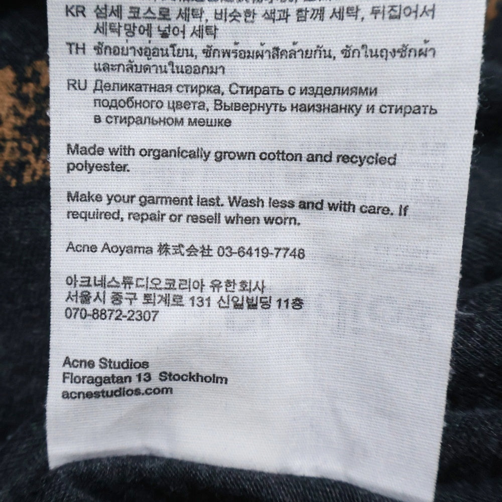 Acne Studios(アクネ ストゥディオズ) フロントロゴ ダメージ加工 半袖Tシャツ ブラック FN-UX-TSHI000079