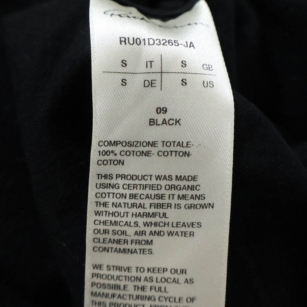 Rick Owens(リックオウエンス) 24SS SHORT LEVEL TEE ショートレベル 半袖Tシャツ ブラック RU01D3265-JA