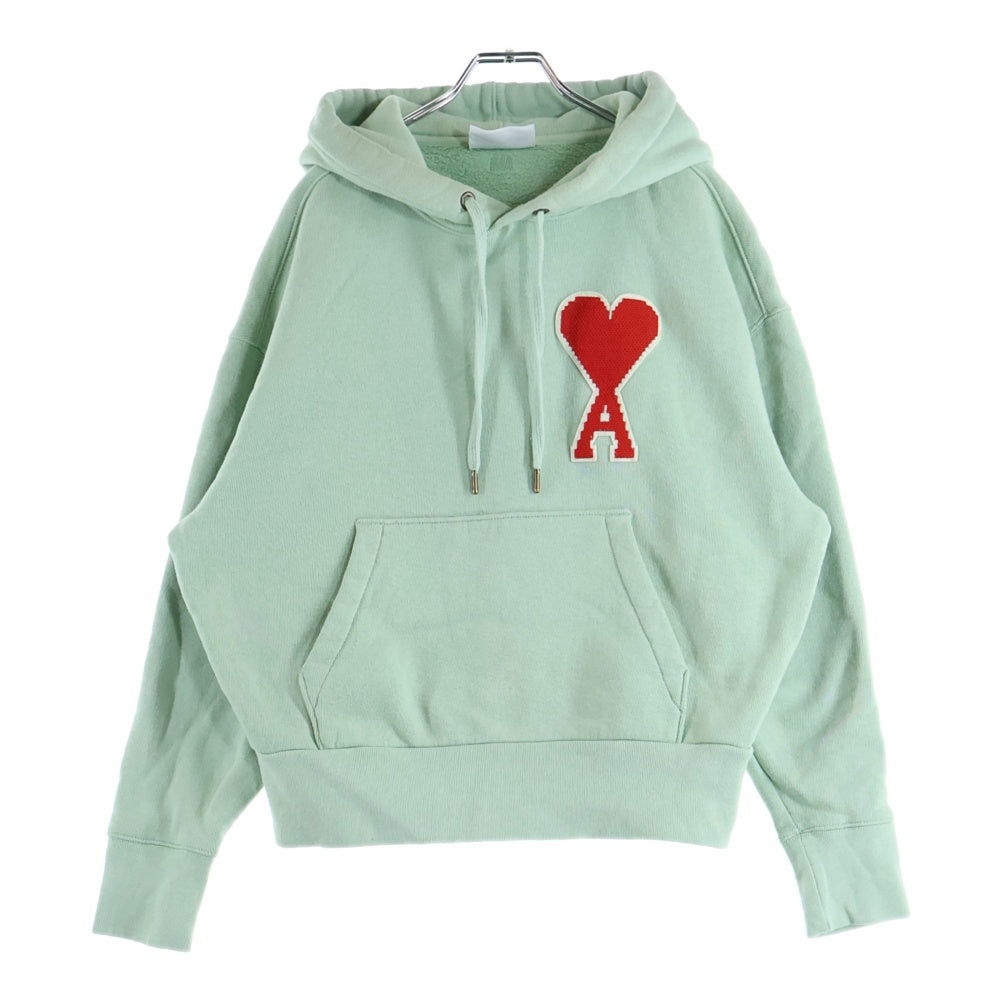 ami paris(アミパリス) フロントロゴワッペン プルオーバーパーカー グリーン H19J038.746