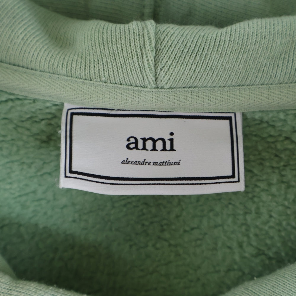 ami paris(アミパリス) フロントロゴワッペン プルオーバーパーカー グリーン H19J038.746