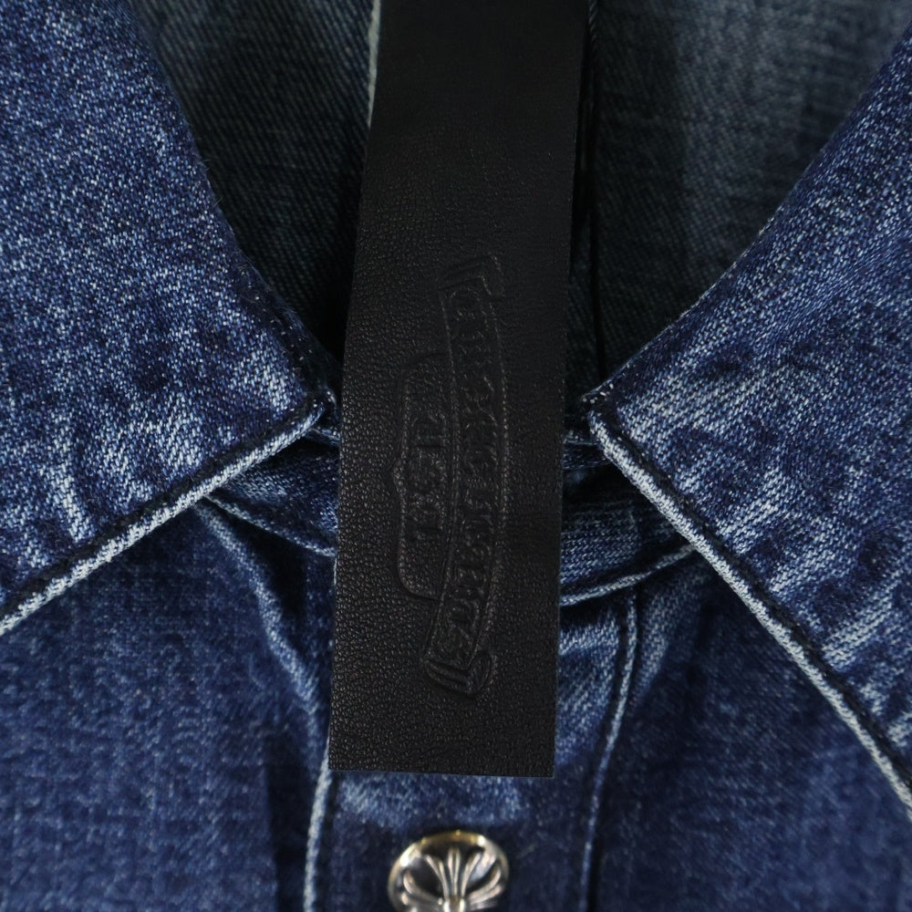 CHROME HEARTS(クロムハーツ) DENIM WESTERN デニムウエスタン 袖クロスパッチ クロスボタン デニム長袖シャツ インディゴ