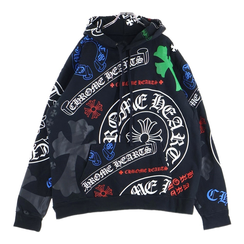 CHROME HEARTS(クロムハーツ) STENCIL HOODIE ステンシルプリント プルオーバーパーカー フーディー ブラック