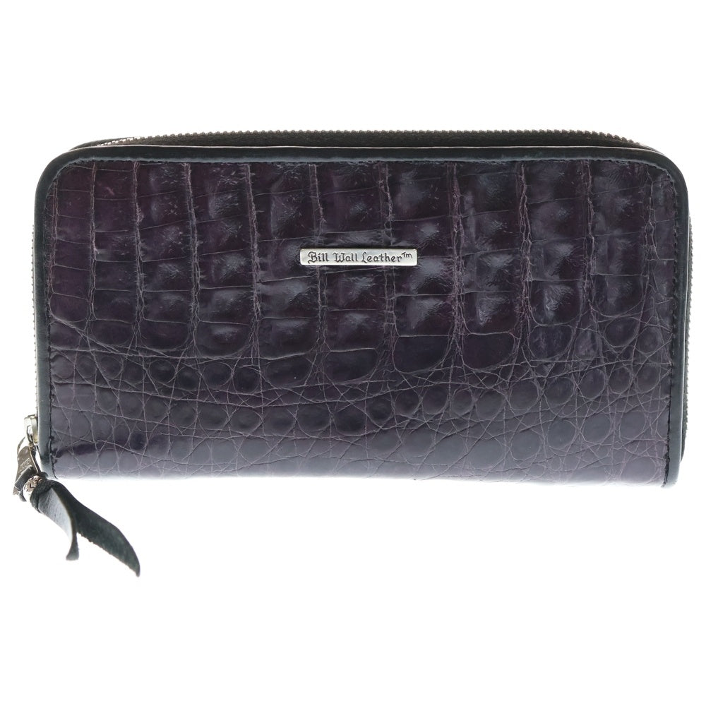 Bill Wall Leather/BWL(ビルウォールレザー) ZIPPER WALLET クロコダイル レザーラウンドウォレット 長財布 パープル