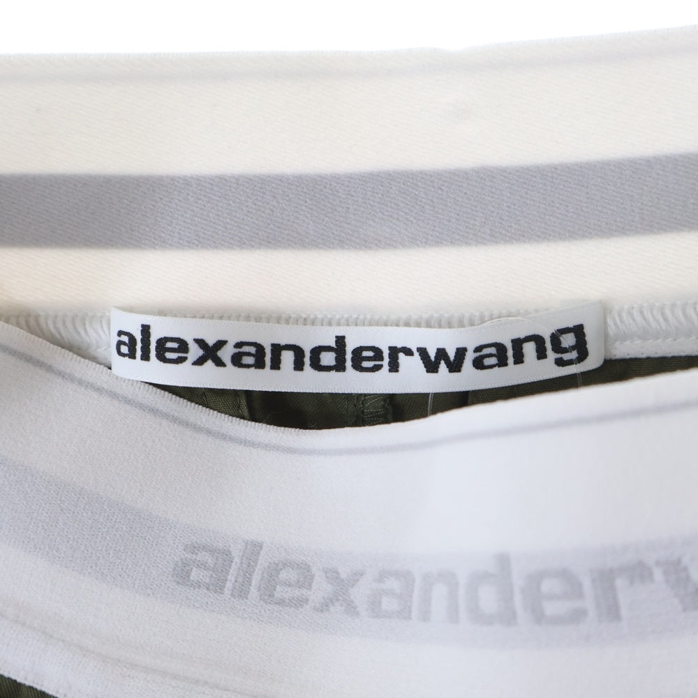 ALEXANDER WANG(アレキサンダーワン) Mid Rise Cargo Rave Pants ウエストロゴ カーゴパンツ カーキ 1WC2244724 レディース