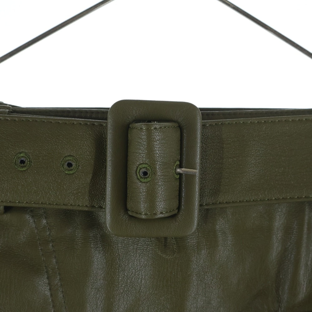 71500(71500) Olive Green Faux Leather Mini Skirt フェイクレザー ミニスカート カーキ PF20-101L レディース