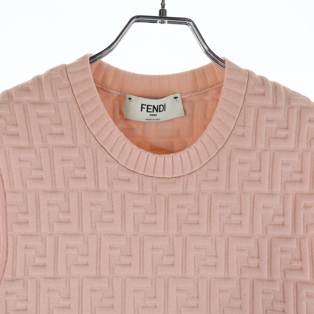 FENDI(フェンディ) Zucca Fitted Dress ズッカ柄 ノースリーブ タイト ワンピース ピンク FZDA13 AJTE レディース